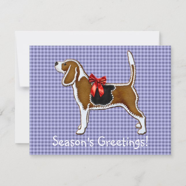 Ginger Bread Beagle Christmas Cookie Invitation (Front)