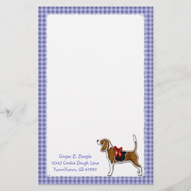 Ginger Bread Beagle Christmas Cookie Stationery (Front)