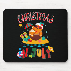 Ginger Bread Christmas In July Funny Beach Summer Mouse Pad