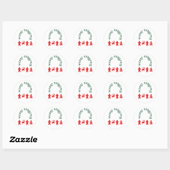 Ginger Bread Man Classic Round Sticker (Sheet)