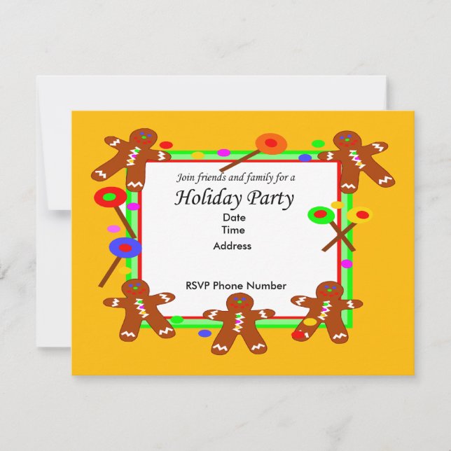 Ginger Bread Man Invitation Card (Front)