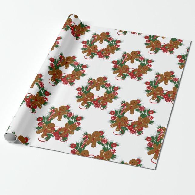 Ginger Bread Man Wrapping Paper (Unrolled)