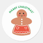 Ginger Bread MOM | Custom Christmas Classic Round Sticker<br><div class="desc">Perfect sticker to attach on Holiday cards and envelopes. Simply click 'Personalise this Template' to customise it with your own greetings.</div>