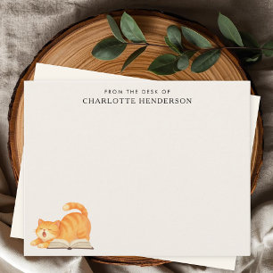 Ginger Cat and Book Custom Bookish Card