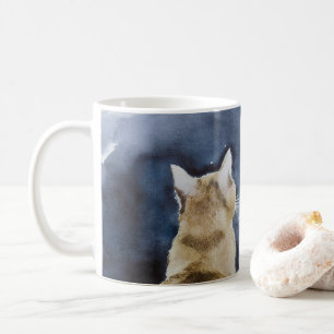 Ginger Cat and Full Moon Classic Mug