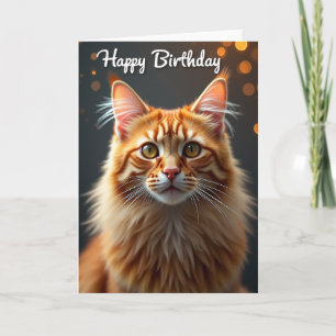 Ginger Cat Birthday Portrait Card