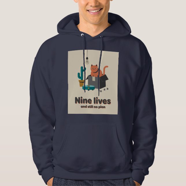 Ginger Cat Box Vacuum Flat Vector Hoodie (Front)