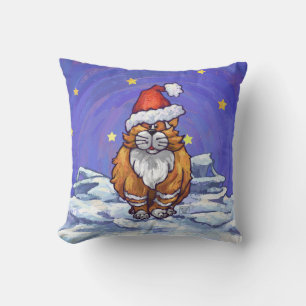 Ginger Cat Christmas Cushion