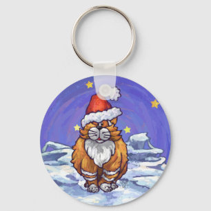 Ginger Cat Christmas Key Ring