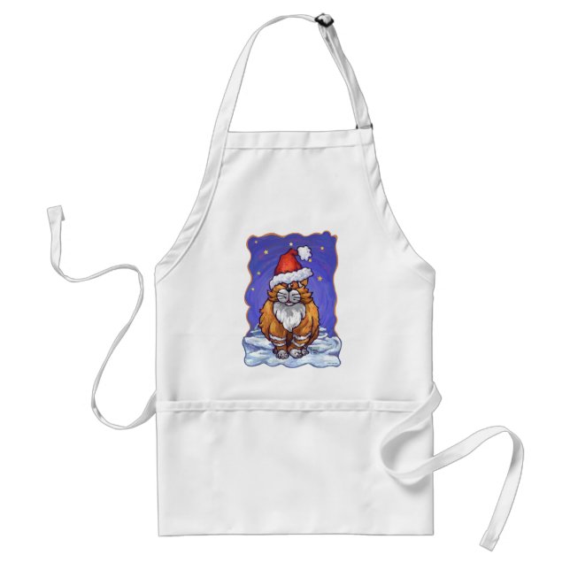 Ginger Cat Christmas Standard Apron (Front)