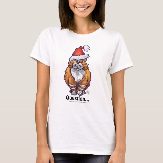 Ginger Cat Christmas T-Shirt (Front)