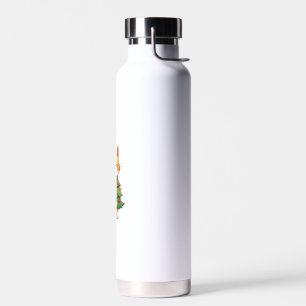 Ginger Cat Christmas Tree Cute Xmas 4 Water Bottle