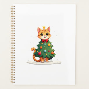 Ginger Cat Christmas Tree Cute Xmas Girls Kids Tod Planner