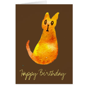 Ginger cat cute watercolor illustration art