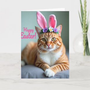 Ginger Cat Floral Crown Card