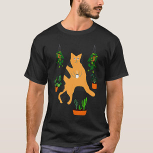 Ginger Cat Gardening Plants Sarcastic Kitten Garde T-Shirt