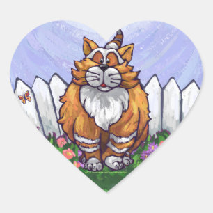 Ginger Cat Gifts & Accessories Heart Sticker