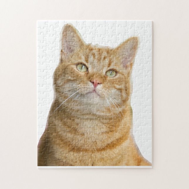 Ginger cat green eyes jigsaw puzzle (Vertical)