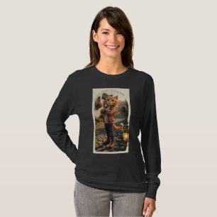 Ginger Cat in Leather Jacket Long Sleeve T-Shirt