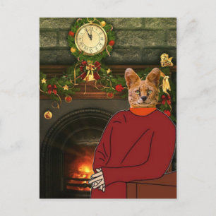 GINGER CAT IN SWEATER CHRISTMAS POSTCARDS