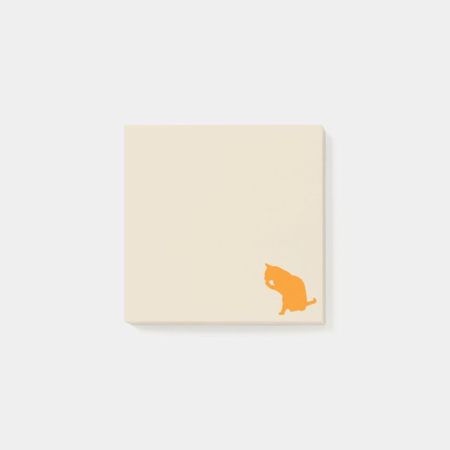 Ginger Cat Licking Paw Post-it Notes (Front)