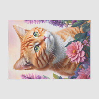 Ginger Cat Multicolor Floral Art Tissue Paper