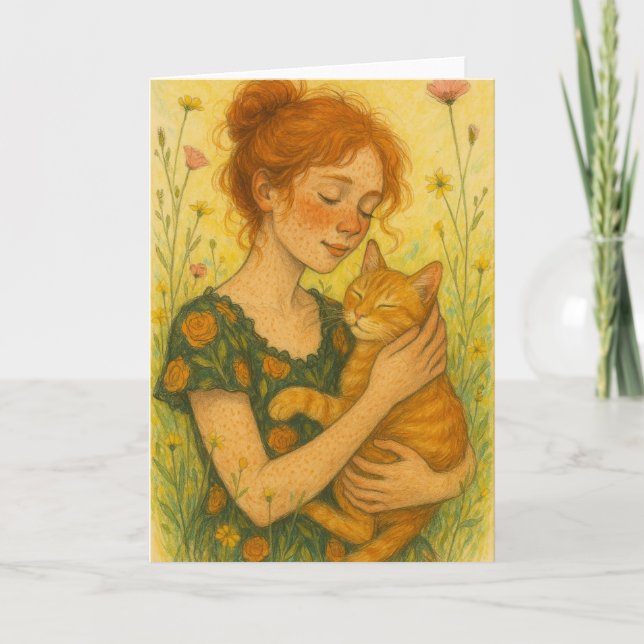 Ginger Cat Mum Orange Tabby Cats                   Card (Front)