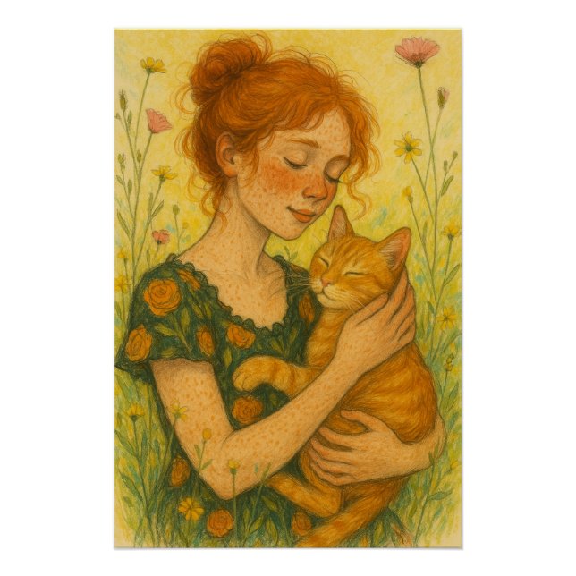 Ginger Cat Mum Orange Tabby Cats                   Poster (Front)