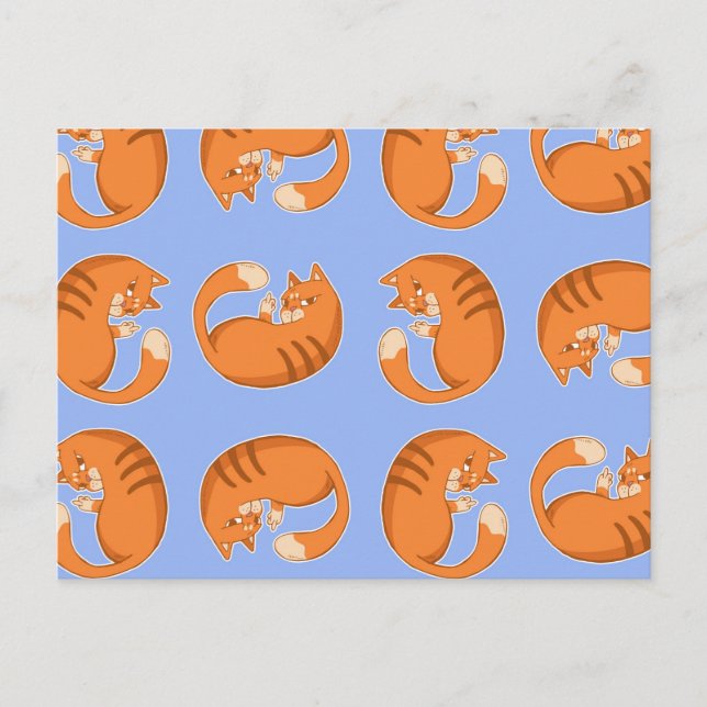 Ginger Cat Pattern Postcard (Front)