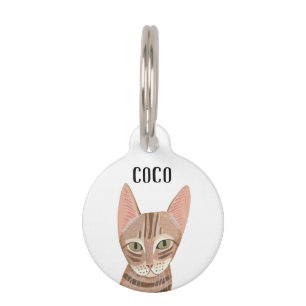 Ginger Cat Personalised Pet ID Tag Cute Name