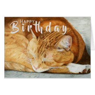 Ginger Cat   Pet Lover Birthday Greeting Card