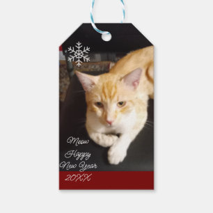Ginger Cat Photo Text Customise Gift Tags