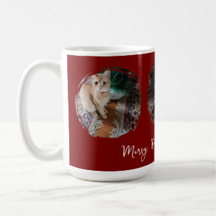 Ginger cat, Photo Text Customize ,Meowy Christmas, Coffee Mug
