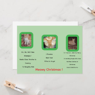Ginger Cat Photo Text Whimsical Christmas Card