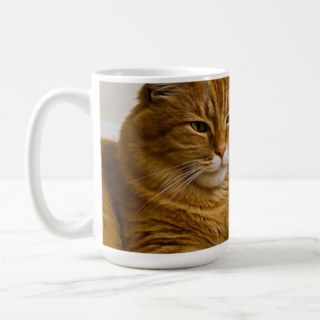Ginger Cat Portrait Coffee Mug (Left)