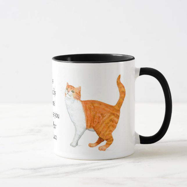 'Ginger Cat' Ringer Mug (Right)