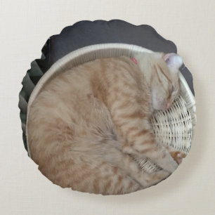 Ginger Cat Round Pillow