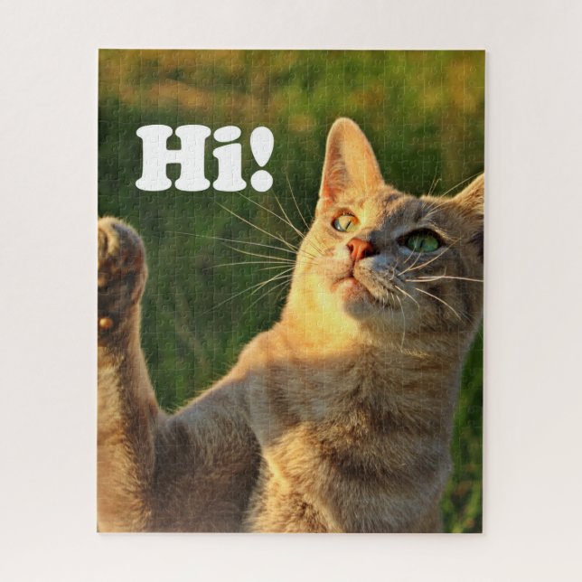Ginger Cat Saying Hi! Jigsaw Puzzle (Vertical)