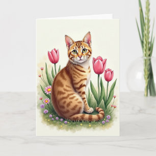 Ginger Cat Spring Card