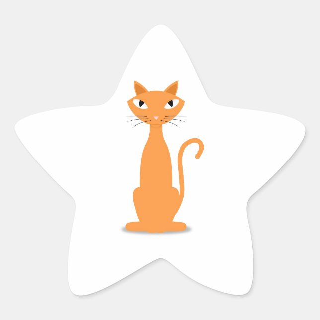 Ginger Cat Star Sticker (Front)