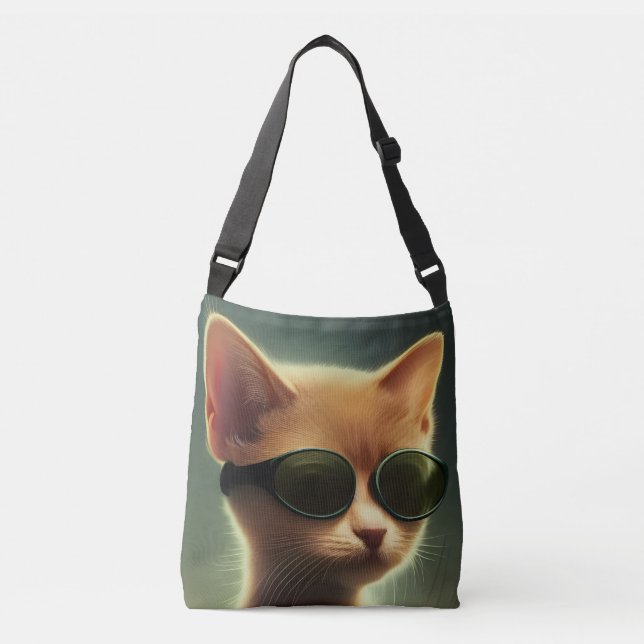 GINGER CAT SUNGLASSES PURSES, ALL OVER PRINT TOTE (Front)