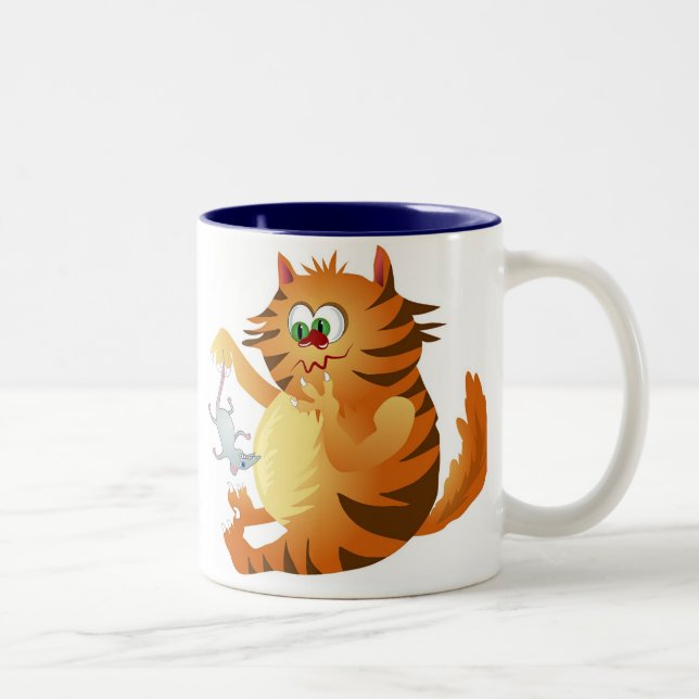 Ginger Cat Two-Tone Coffee Mug (Right)