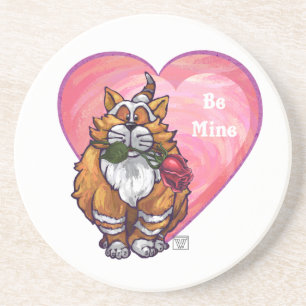Ginger Cat Valentine's Day Coaster