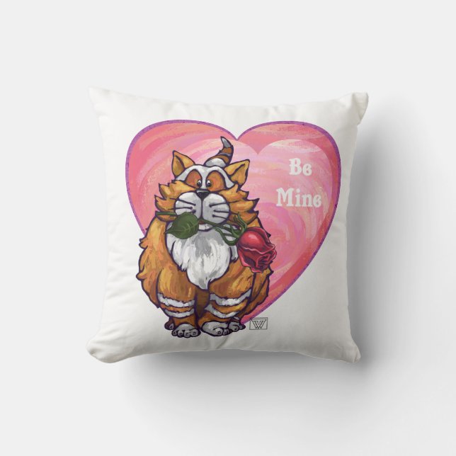 Ginger Cat Valentine's Day Cushion (Front)