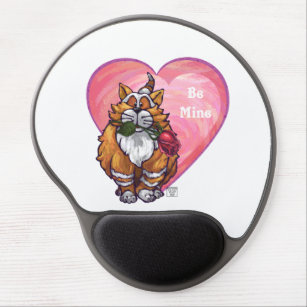 Ginger Cat Valentine's Day Gel Mouse Pad