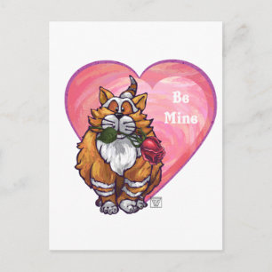 Ginger Cat Valentine's Day Holiday Postcard