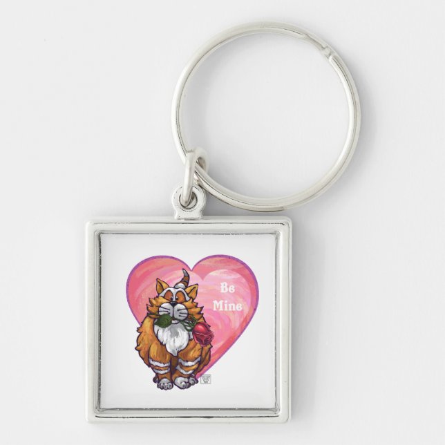 Ginger Cat Valentine's Day Key Ring (Front)