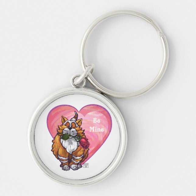 Ginger Cat Valentine's Day Key Ring (Front)