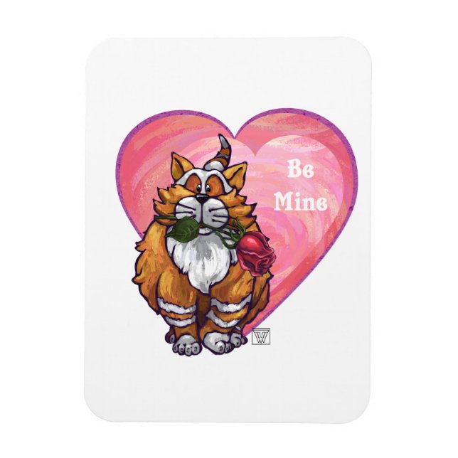 Ginger Cat Valentine's Day Magnet (Vertical)