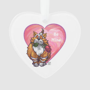Ginger Cat Valentine's Day Ornament